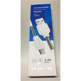 Cabo de Dados USB Tipo C (2.4A) Branco  1m - IT-Blue LE-841C
